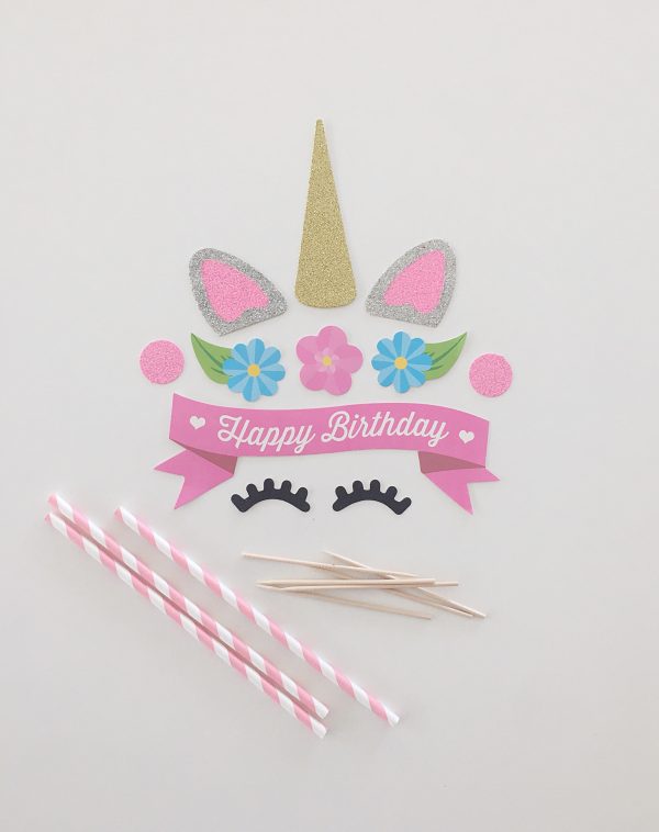 Unicorn Cake Topper Set